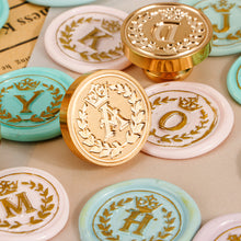 Load image into Gallery viewer, 26 Curlicue European Letter Seal Head With Crown Wax Seal Stamps Metal Head DIY Stamp Envelope Wedding Invitations Sealing
