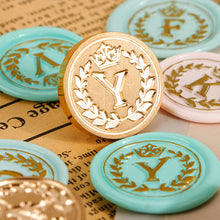 Load image into Gallery viewer, 26 Curlicue European Letter Seal Head With Crown Wax Seal Stamps Metal Head DIY Stamp Envelope Wedding Invitations Sealing
