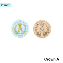 Load image into Gallery viewer, 26 Curlicue European Letter Seal Head With Crown Wax Seal Stamps Metal Head DIY Stamp Envelope Wedding Invitations Sealing
