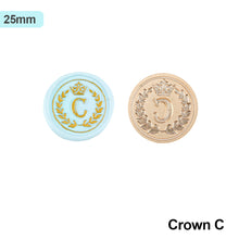 Load image into Gallery viewer, 26 Curlicue European Letter Seal Head With Crown Wax Seal Stamps Metal Head DIY Stamp Envelope Wedding Invitations Sealing
