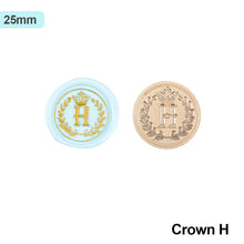 Load image into Gallery viewer, 26 Curlicue European Letter Seal Head With Crown Wax Seal Stamps Metal Head DIY Stamp Envelope Wedding Invitations Sealing
