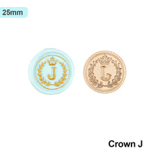 Load image into Gallery viewer, 26 Curlicue European Letter Seal Head With Crown Wax Seal Stamps Metal Head DIY Stamp Envelope Wedding Invitations Sealing
