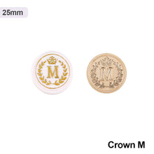Load image into Gallery viewer, 26 Curlicue European Letter Seal Head With Crown Wax Seal Stamps Metal Head DIY Stamp Envelope Wedding Invitations Sealing
