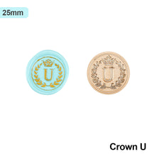 Load image into Gallery viewer, 26 Curlicue European Letter Seal Head With Crown Wax Seal Stamps Metal Head DIY Stamp Envelope Wedding Invitations Sealing
