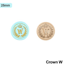 Load image into Gallery viewer, 26 Curlicue European Letter Seal Head With Crown Wax Seal Stamps Metal Head DIY Stamp Envelope Wedding Invitations Sealing
