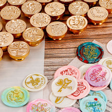 Load image into Gallery viewer, 25mm Blessing Best Wishes Thank You Pattern Wax Seal Stamps Dedicated Copper Head Retro Wedding Invitations Envelope Gift Sealing

