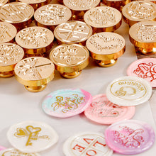 Load image into Gallery viewer, 25mm Blessing Best Wishes Thank You Pattern Wax Seal Stamps Dedicated Copper Head Retro Wedding Invitations Envelope Gift Sealing
