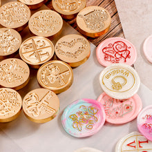 Load image into Gallery viewer, 25mm Blessing Best Wishes Thank You Pattern Wax Seal Stamps Dedicated Copper Head Retro Wedding Invitations Envelope Gift Sealing
