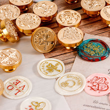 Load image into Gallery viewer, 25mm Blessing Best Wishes Thank You Pattern Wax Seal Stamps Dedicated Copper Head Retro Wedding Invitations Envelope Gift Sealing
