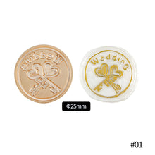Load image into Gallery viewer, 25mm Blessing Best Wishes Thank You Pattern Wax Seal Stamps Dedicated Copper Head Retro Wedding Invitations Envelope Gift Sealing
