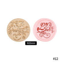 Load image into Gallery viewer, 25mm Blessing Best Wishes Thank You Pattern Wax Seal Stamps Dedicated Copper Head Retro Wedding Invitations Envelope Gift Sealing
