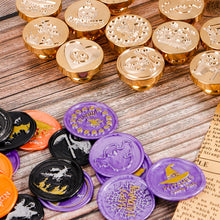 Load image into Gallery viewer, 25mm Happy Halloween Wax Seal Stamps Witch Broom Skull Bat Pumpkin Sealing Stamp head For Halloween Scrapbooking
