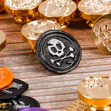 Load image into Gallery viewer, 25mm Happy Halloween Wax Seal Stamps Witch Broom Skull Bat Pumpkin Sealing Stamp head For Halloween Scrapbooking
