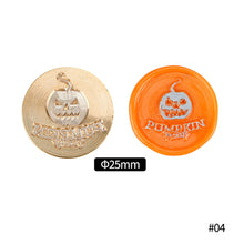 Load image into Gallery viewer, 25mm Happy Halloween Wax Seal Stamps Witch Broom Skull Bat Pumpkin Sealing Stamp head For Halloween Scrapbooking
