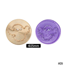 Load image into Gallery viewer, 25mm Happy Halloween Wax Seal Stamps Witch Broom Skull Bat Pumpkin Sealing Stamp head For Halloween Scrapbooking
