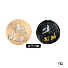 Load image into Gallery viewer, 25mm Happy Halloween Wax Seal Stamps Witch Broom Skull Bat Pumpkin Sealing Stamp head For Halloween Scrapbooking
