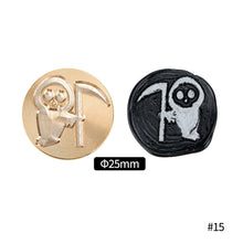 Load image into Gallery viewer, 25mm Happy Halloween Wax Seal Stamps Witch Broom Skull Bat Pumpkin Sealing Stamp head For Halloween Scrapbooking
