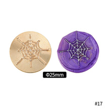 Load image into Gallery viewer, 25mm Happy Halloween Wax Seal Stamps Witch Broom Skull Bat Pumpkin Sealing Stamp head For Halloween Scrapbooking
