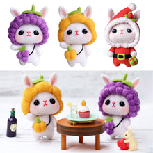 Load image into Gallery viewer, Non-Finished Lovely DIY Wool Felt Kit Rabbit Doll Handcraft Needle Felting Kit for Needle Material Pack for Kids Beginner Christmas Gift
