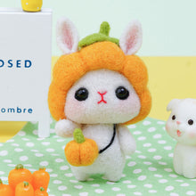 Load image into Gallery viewer, Non-Finished Lovely DIY Wool Felt Kit Rabbit Doll Handcraft Needle Felting Kit for Needle Material Pack for Kids Beginner Christmas Gift
