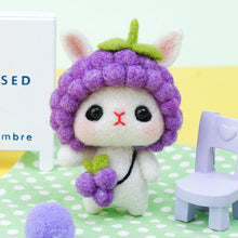 Load image into Gallery viewer, Non-Finished Lovely DIY Wool Felt Kit Rabbit Doll Handcraft Needle Felting Kit for Needle Material Pack for Kids Beginner Christmas Gift
