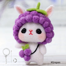 Load image into Gallery viewer, Non-Finished Lovely DIY Wool Felt Kit Rabbit Doll Handcraft Needle Felting Kit for Needle Material Pack for Kids Beginner Christmas Gift
