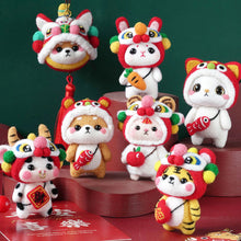 Load image into Gallery viewer, Non-Finished Lovely DIY Wool Felt Kit Lion Dance Handcraft Needle Felting Kit for Needle Material Pack for Kids Beginner Christmas Gift
