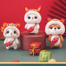 Load image into Gallery viewer, Non-Finished Lovely DIY Wool Felt Kit Lion Dance Handcraft Needle Felting Kit for Needle Material Pack for Kids Beginner Christmas Gift
