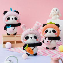 Load image into Gallery viewer, Non-Finished Lovely DIY Wool Felt Kit Panda Doll Handcraft Needle Felting Kit for Needle Material Pack for Kids Beginner Christmas Gift
