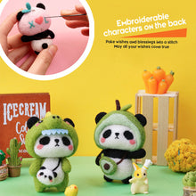 Load image into Gallery viewer, Non-Finished Lovely DIY Wool Felt Kit Panda Doll Handcraft Needle Felting Kit for Needle Material Pack for Kids Beginner Christmas Gift

