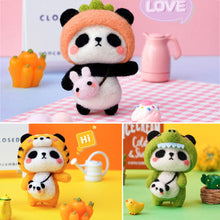 Load image into Gallery viewer, Non-Finished Lovely DIY Wool Felt Kit Panda Doll Handcraft Needle Felting Kit for Needle Material Pack for Kids Beginner Christmas Gift
