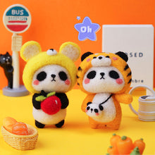 Load image into Gallery viewer, Non-Finished Lovely DIY Wool Felt Kit Panda Doll Handcraft Needle Felting Kit for Needle Material Pack for Kids Beginner Christmas Gift
