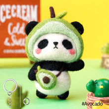 Load image into Gallery viewer, Non-Finished Lovely DIY Wool Felt Kit Panda Doll Handcraft Needle Felting Kit for Needle Material Pack for Kids Beginner Christmas Gift
