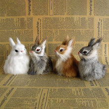 Load image into Gallery viewer, Simulation Mini Cat Rabbit Fox Owl Fur Model Plush Cats Children Birthday Gifts Imitation Animal Doll Home Decor
