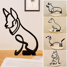 Load image into Gallery viewer, Art Sculpture Cat Dog Minimalist Personalized Gift Simple Metal Decor Modern Home Decoration Desk Office Ornament
