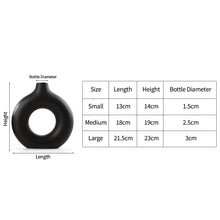 Load image into Gallery viewer, Simple Circular Hollow Ceramic Vase Donuts Nordic Flower Pot Home Decoration Dining Table Office Living Room Interior Decor
