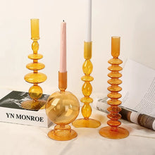 Load image into Gallery viewer, Retro Glass Classic Candlesticks Holders Craft Candlesticks Holders for Wedding Room Decorations Glass Candle Holder Vase
