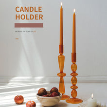 Load image into Gallery viewer, Retro Glass Classic Candlesticks Holders Craft Candlesticks Holders for Wedding Room Decorations Glass Candle Holder Vase
