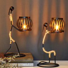 Load image into Gallery viewer, Creative Nordic Metal Candlestick Abstract Iron Girl Character Candle Holder Art Crafts Figurines Home Decoration Art Gift
