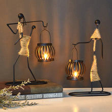 Load image into Gallery viewer, Creative Nordic Metal Candlestick Abstract Iron Girl Character Candle Holder Art Crafts Figurines Home Decoration Art Gift
