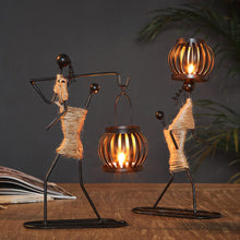 Load image into Gallery viewer, Creative Nordic Metal Candlestick Abstract Iron Girl Character Candle Holder Art Crafts Figurines Home Decoration Art Gift
