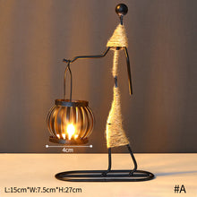 Load image into Gallery viewer, Creative Nordic Metal Candlestick Abstract Iron Girl Character Candle Holder Art Crafts Figurines Home Decoration Art Gift
