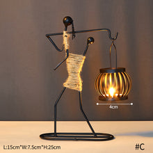 Load image into Gallery viewer, Creative Nordic Metal Candlestick Abstract Iron Girl Character Candle Holder Art Crafts Figurines Home Decoration Art Gift
