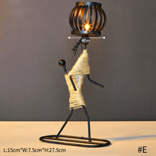 Load image into Gallery viewer, Creative Nordic Metal Candlestick Abstract Iron Girl Character Candle Holder Art Crafts Figurines Home Decoration Art Gift
