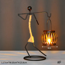 Load image into Gallery viewer, Creative Nordic Metal Candlestick Abstract Iron Girl Character Candle Holder Art Crafts Figurines Home Decoration Art Gift
