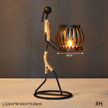 Load image into Gallery viewer, Creative Nordic Metal Candlestick Abstract Iron Girl Character Candle Holder Art Crafts Figurines Home Decoration Art Gift
