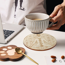Load image into Gallery viewer, Flower of Life Basswood Coaster Placemats Laser Cut Non-slip Carved Coaster Wood Round Cup Pad Table Mat Art Home Decor
