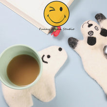 Load image into Gallery viewer, Cute Animal Wool Felt Coaster Cartoon Style Tea Coaster Cup Mat Coffee Mug Pad ChristmaChristmas Gift Kitchen Table Decor

