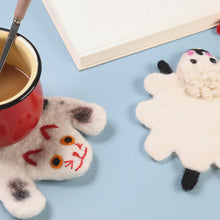 Load image into Gallery viewer, Cute Animal Wool Felt Coaster Cartoon Style Tea Coaster Cup Mat Coffee Mug Pad ChristmaChristmas Gift Kitchen Table Decor
