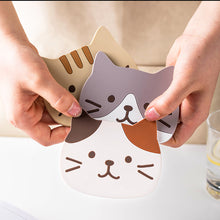 Load image into Gallery viewer, Cat Shaped Tea Coaster Cup Mat Pad Mug Holder Mat Coffee Drinks Table Placemats Heat-resistant Cup Coasters Home Decor Gift
